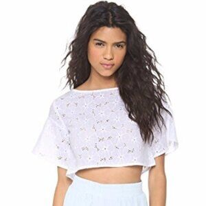 BB Dakota Chevelle Eyelet Cropped Blouse